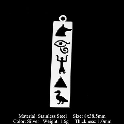 5 pcs/pack stainless steel card star and moon eye pendant.