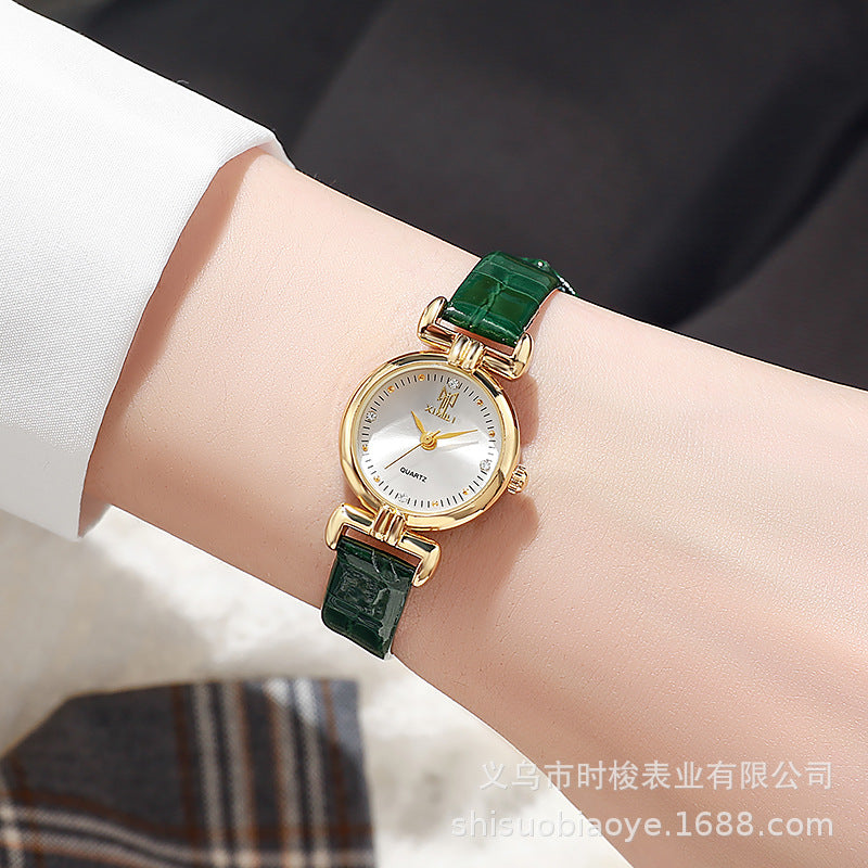 Reloj de cuarzo vintage para mujer con esfera pequeña 
