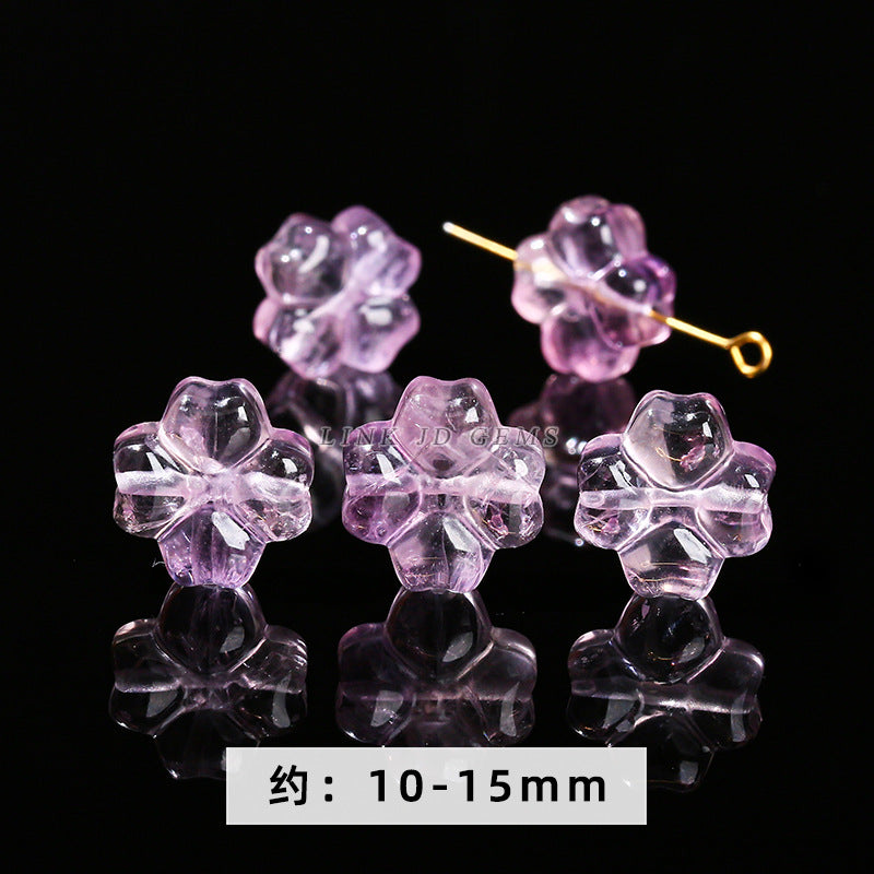 Amethyst engraving Pixiu nine-tailed fox single loose bead