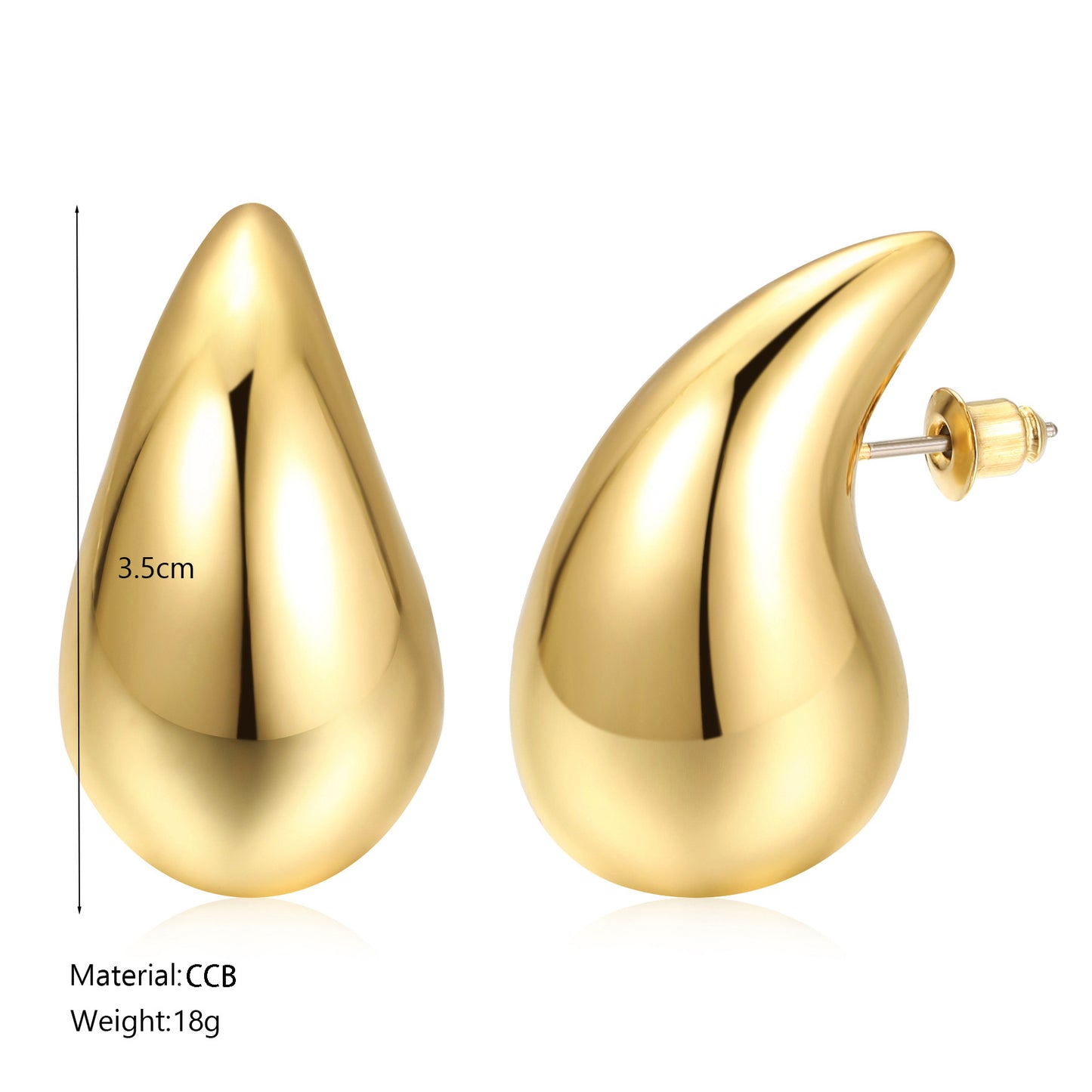 Gold teardrop earrings