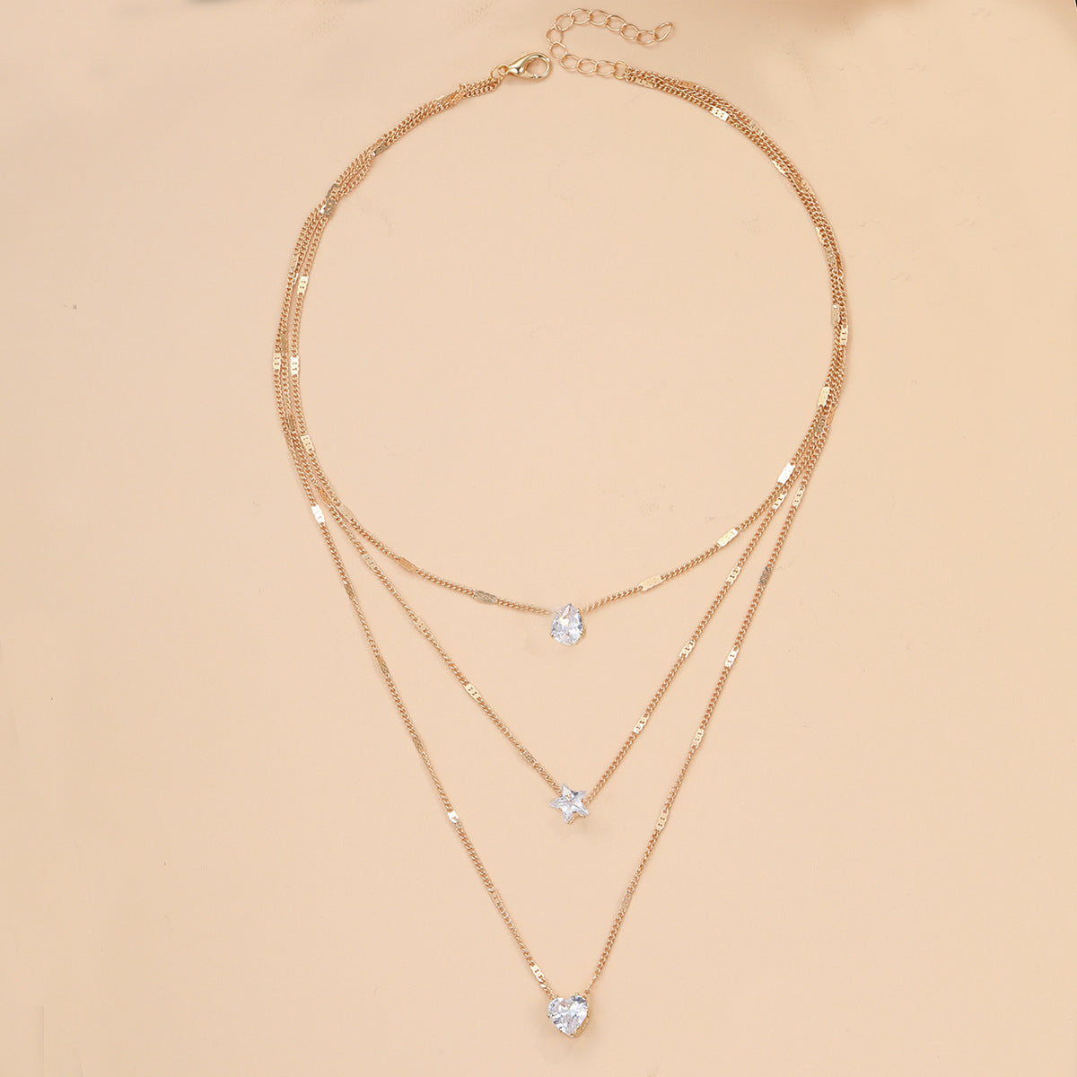 Multi-layer Star & Teardrop Necklace