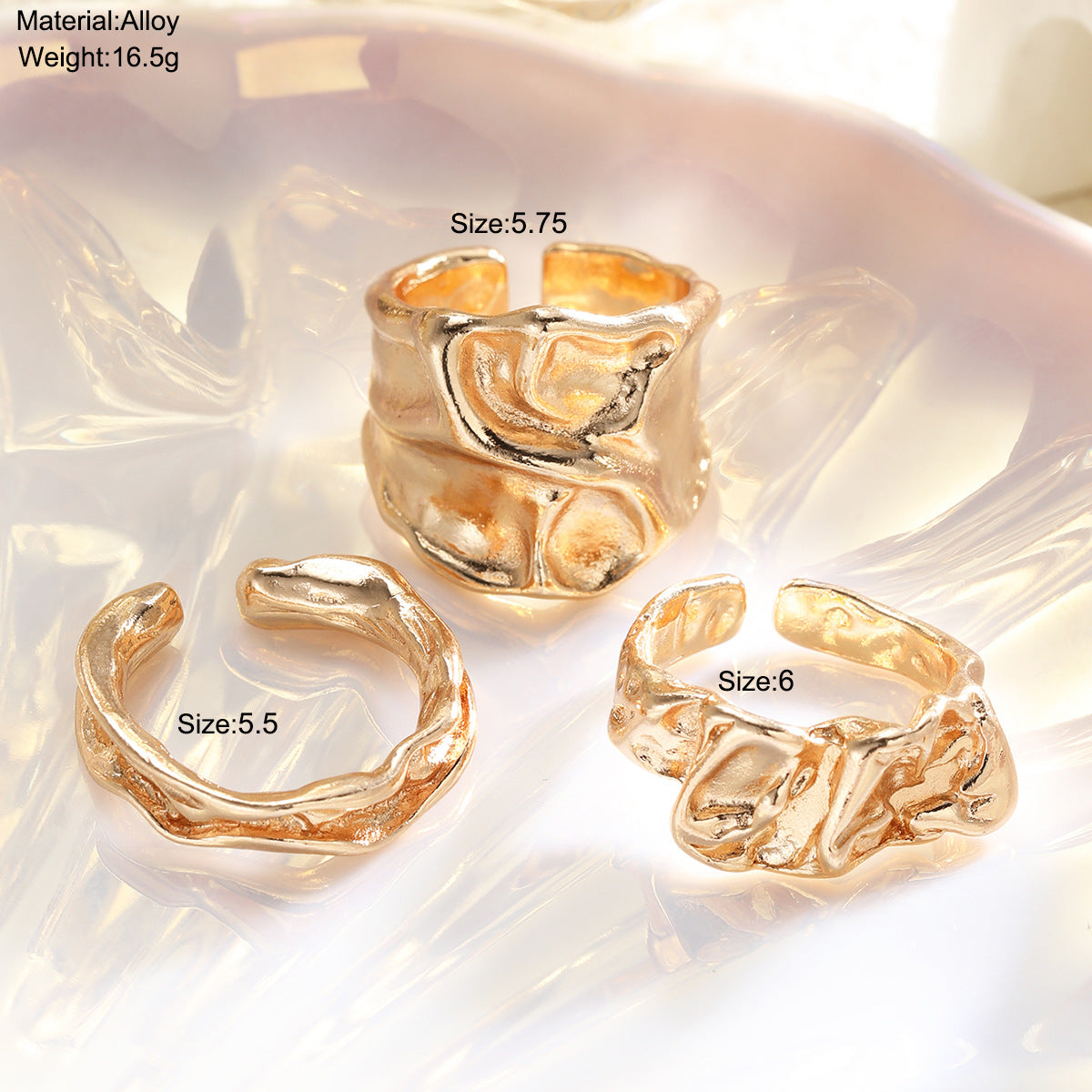Irregular Texture Ring Set