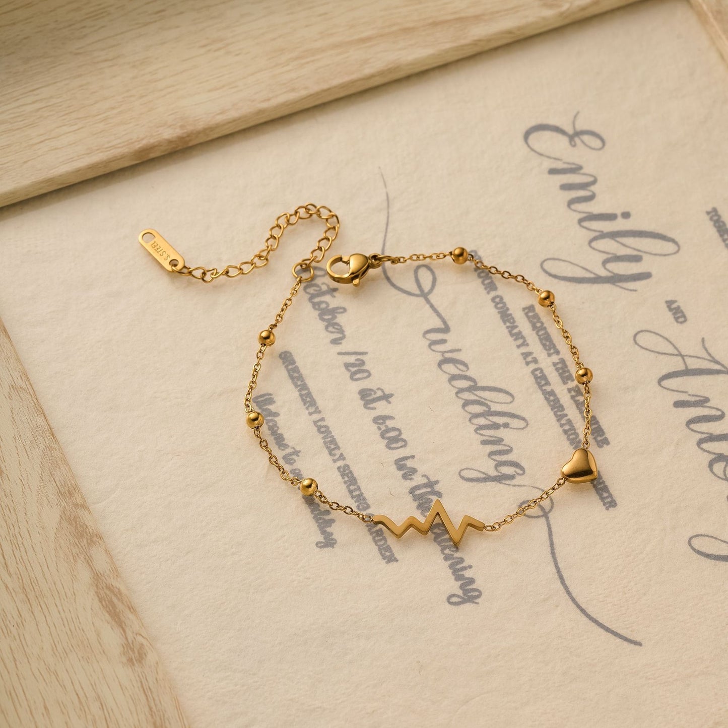 Titanium Steel ECG Love Bracelet