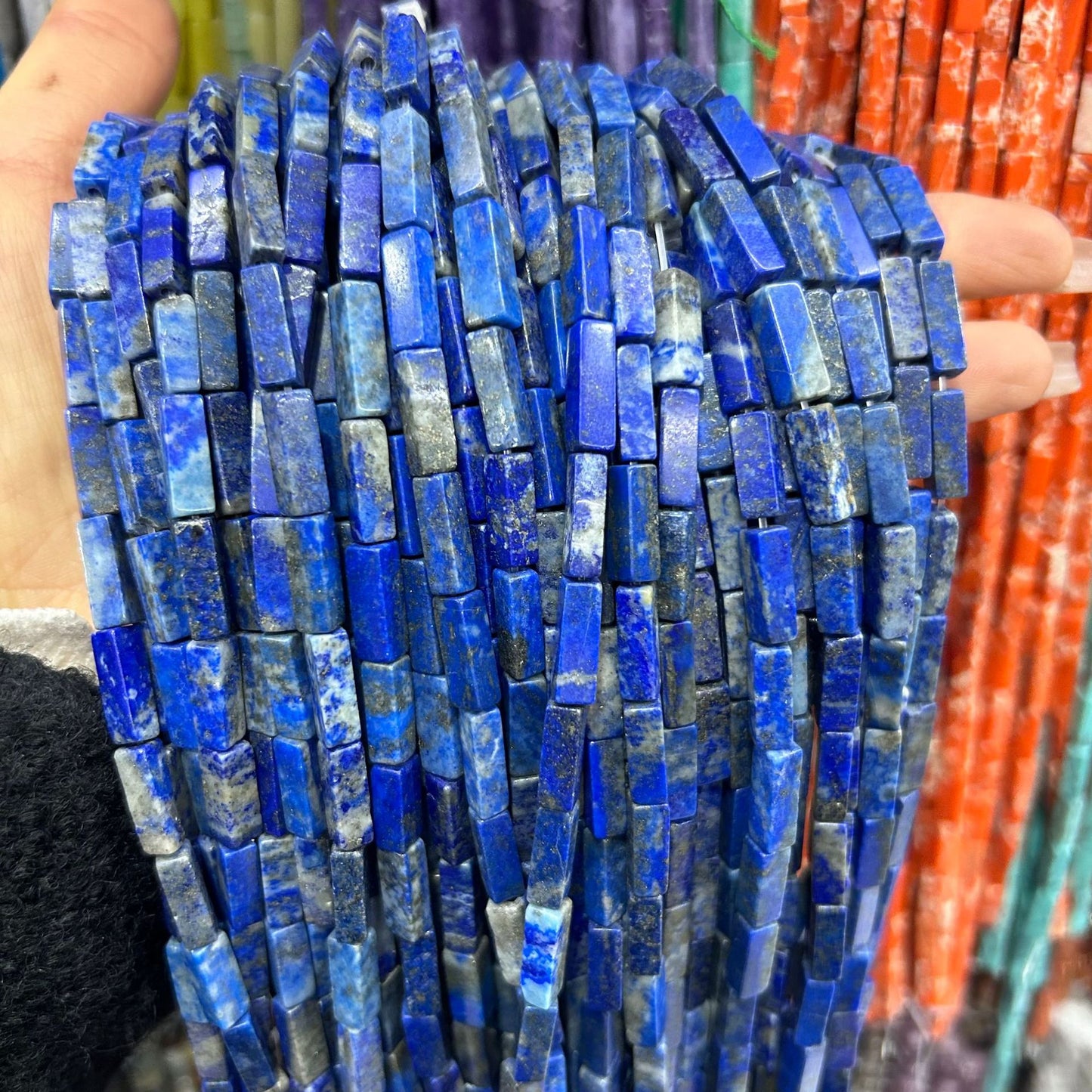 4*13mm long crystal agate cube special shaped beads