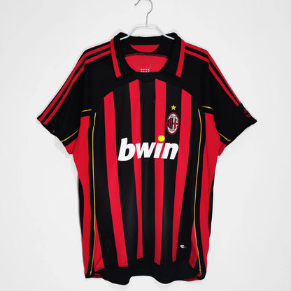 06-07 AC Milan Retro Kak¨¢ Gattuso Maldini Inzaghi Pirlo Manga Corta Larga 