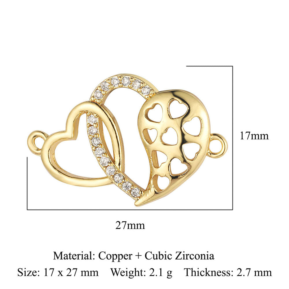 Copper zircon DIY jewelry connecting accessories