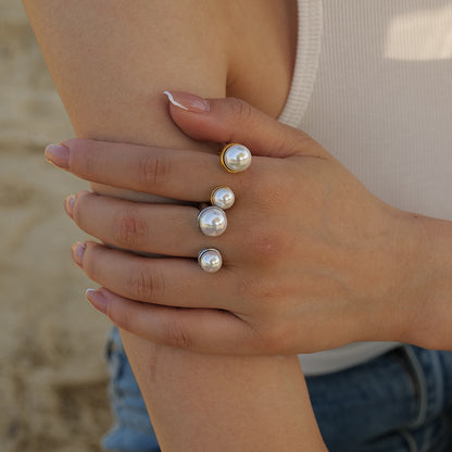 Anillo abierto tamaño perla 