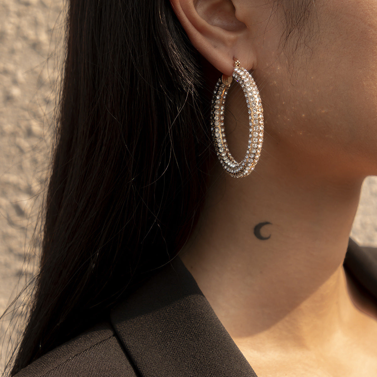 Pendientes vintage con forma de botón 