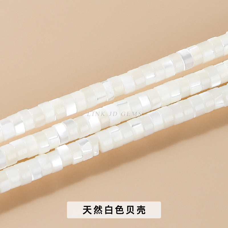 2 * 4Mm colored shell mother-of-pearl right-angle disc beads