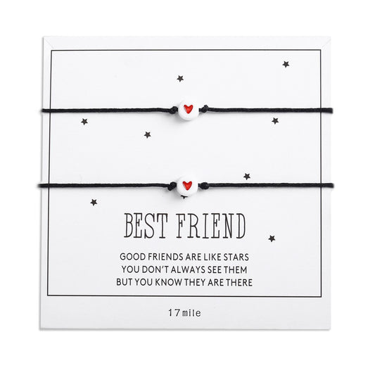 Retro Love White Bead Couple Bracelet