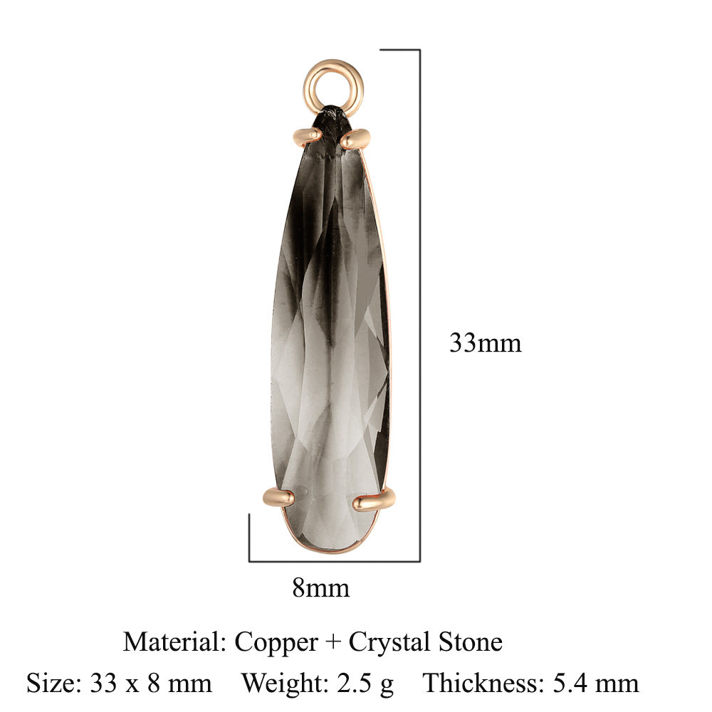 Colgante de cristal de cobre con forma de mariposa y gota de agua 