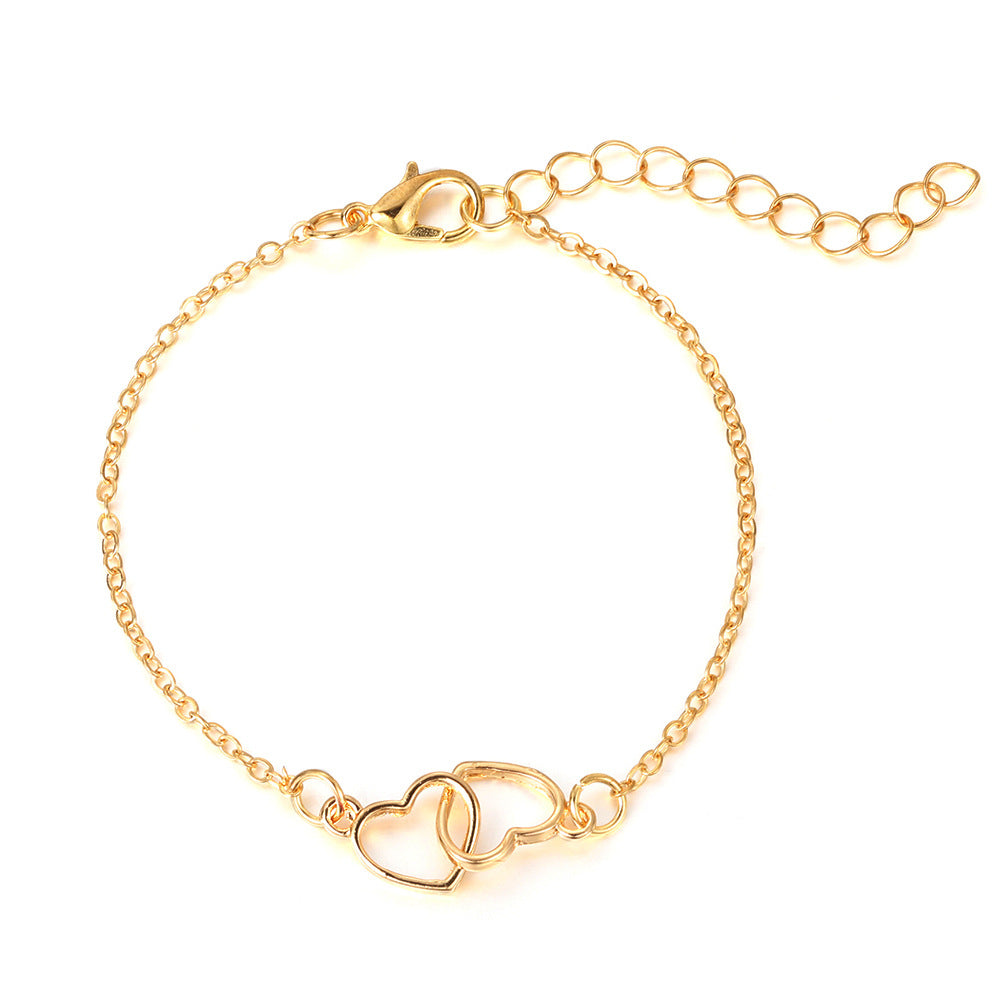 Interlocking Double Heart Bracelet