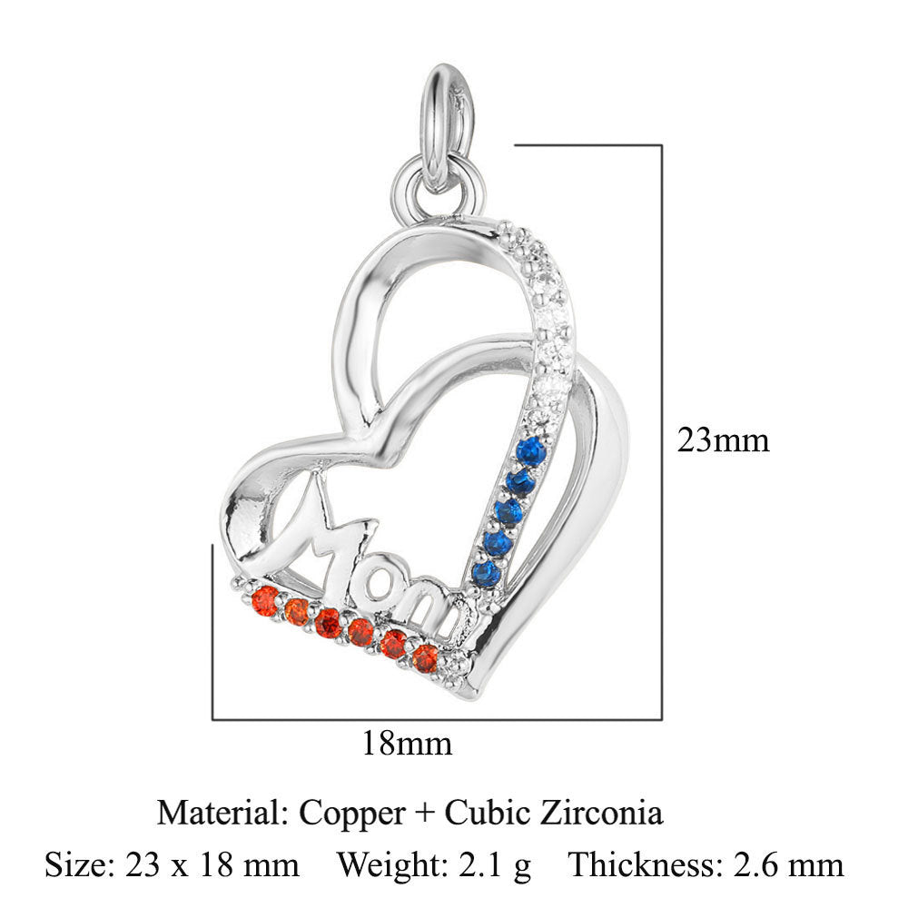 Heartbeat Eyes Mom Copper Zircon Pendant