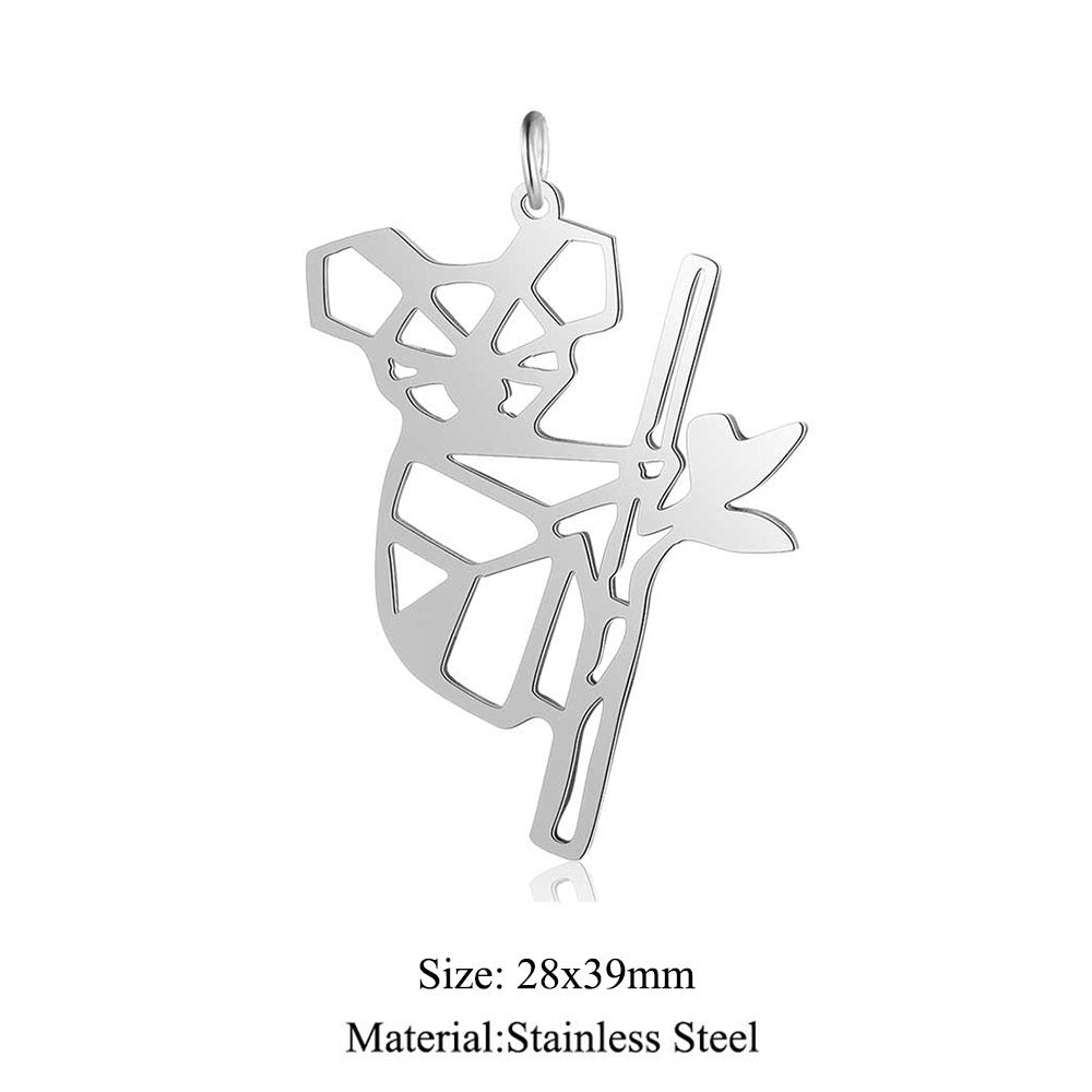 5 pcs/titanium steel large accessories paper-cut animal pendant