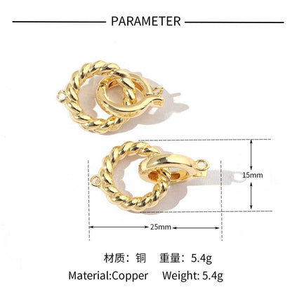 18K gold-coated rose copper zircon detachable connecting buckle