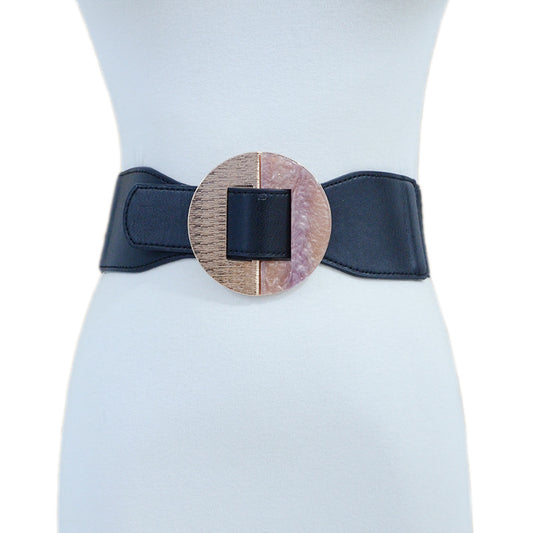 Faux leather wide waist seal