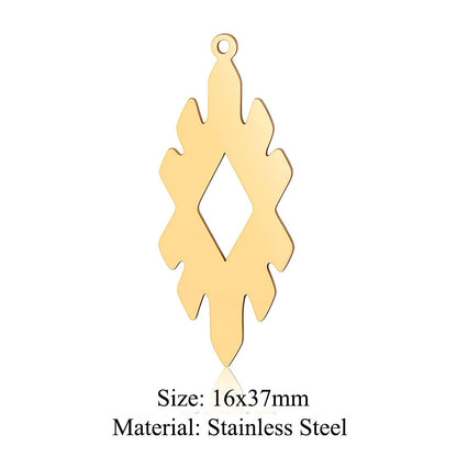 5 pcs/pack triangular titanium steel pendant with pattern