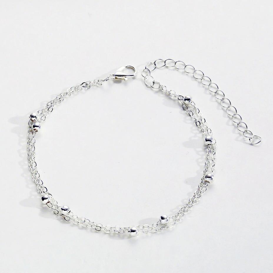 Tobillera de cuentas de doble capa 