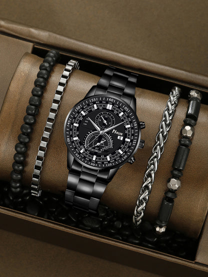 Alloy Watch Crown Beaded Turquoise Set