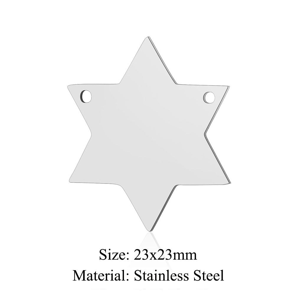 Colgante de acero de titanio con hexagrama y pentagrama, paquete de 5 unidades 