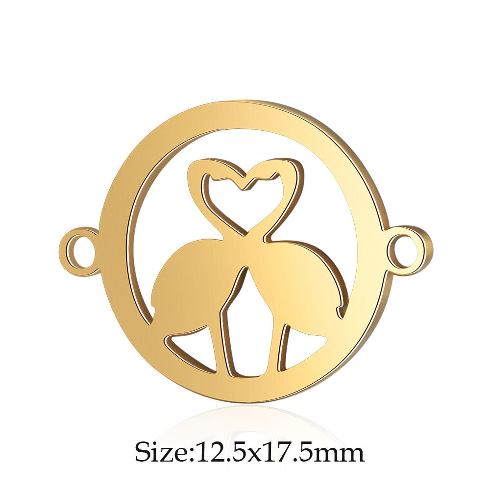 5 pcs/titanium steel jewelry map pineapple pendant accessories