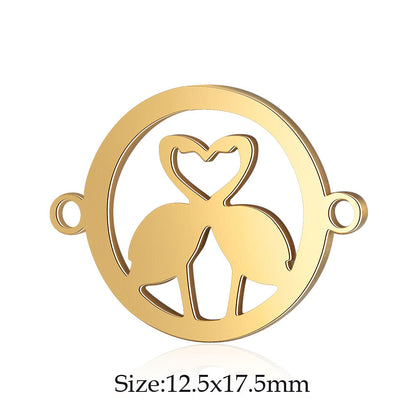 5 pcs/titanium steel jewelry map pineapple pendant accessories