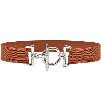 Hook buckle women's elastic belt
