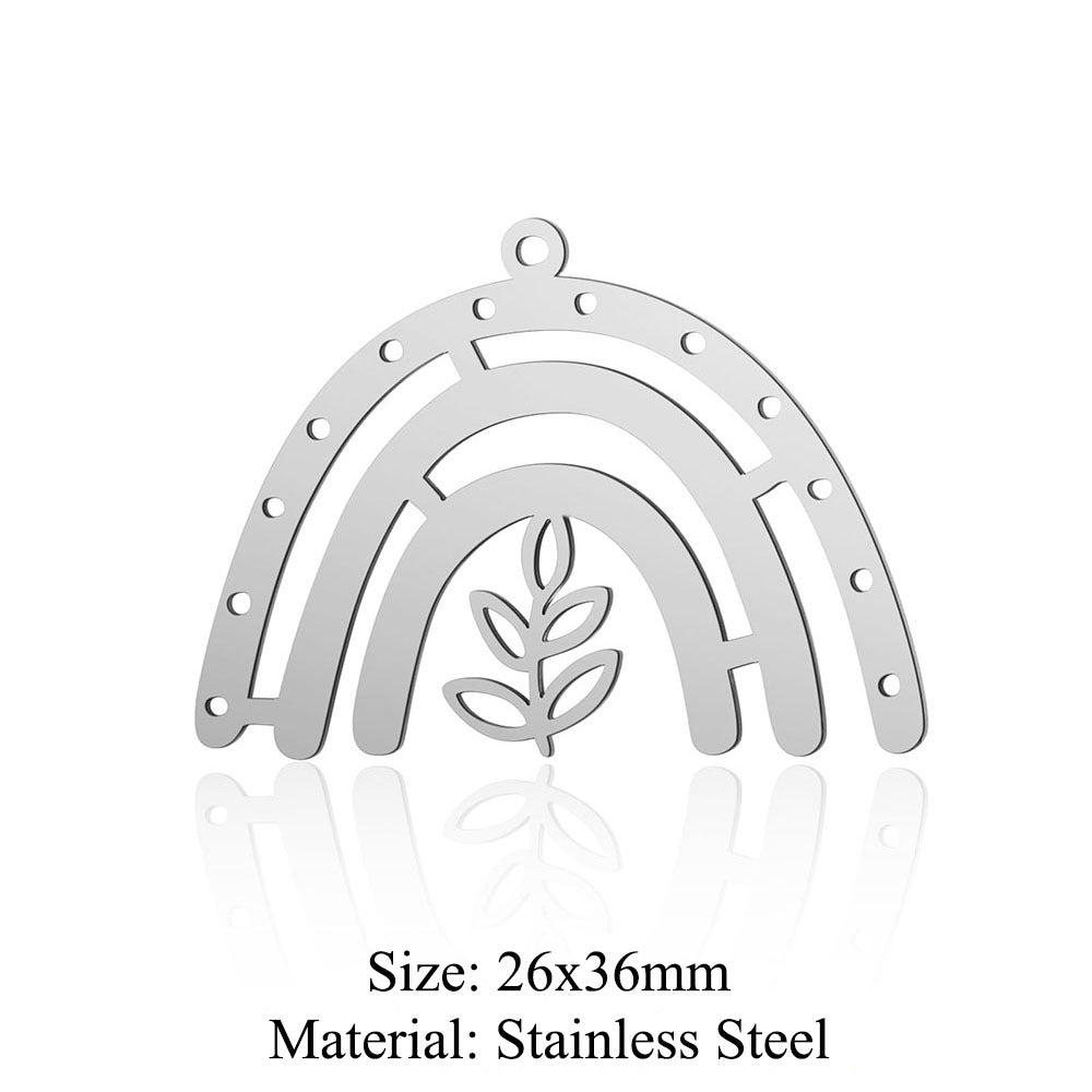 5pcs/pack of ginkgo biloba titanium steel pendant