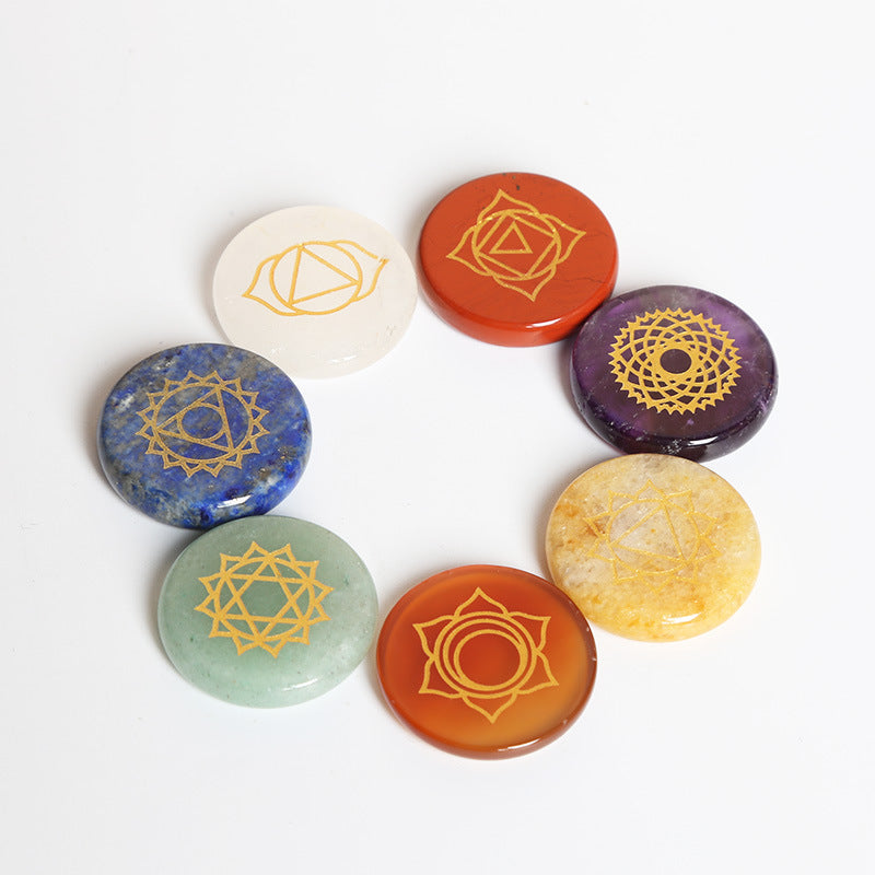 Chakela seven-color stone symbol ornament set