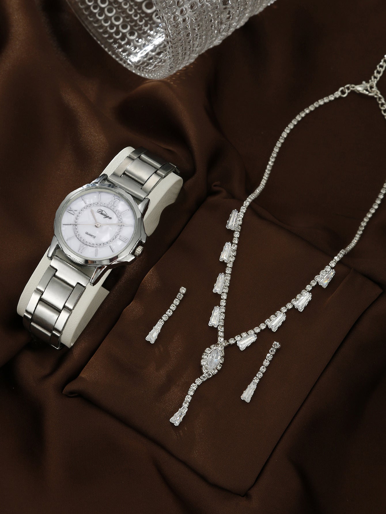 Quartz Watch Rhinestone Alloy Peacock Jewelry Set