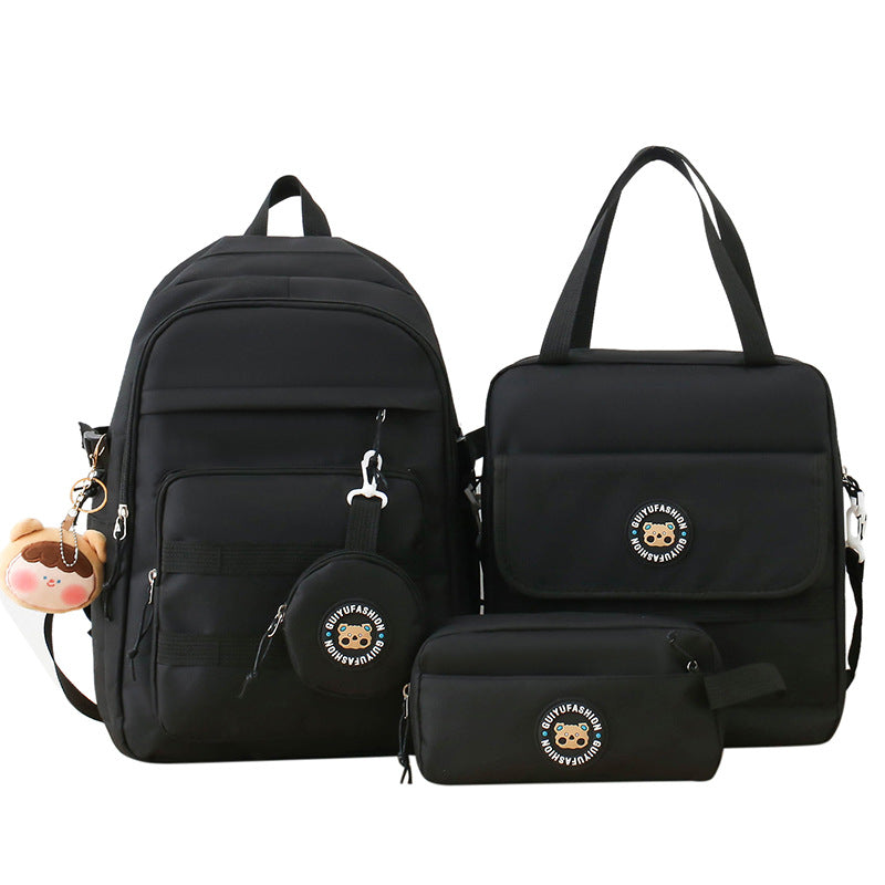 Casual campus style solid color backpack wholesale