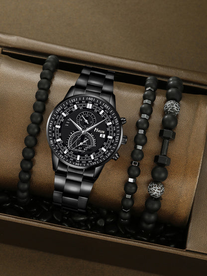 Alloy Watch Crown Beaded Turquoise Set