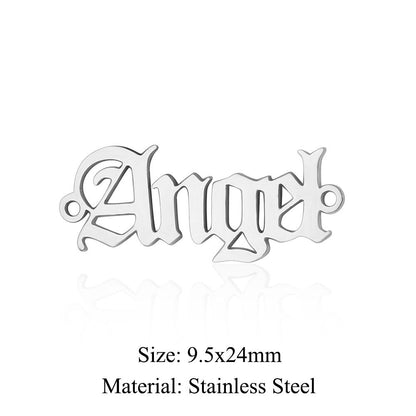 5 pcs/bag English alphabet titanium steel pendant