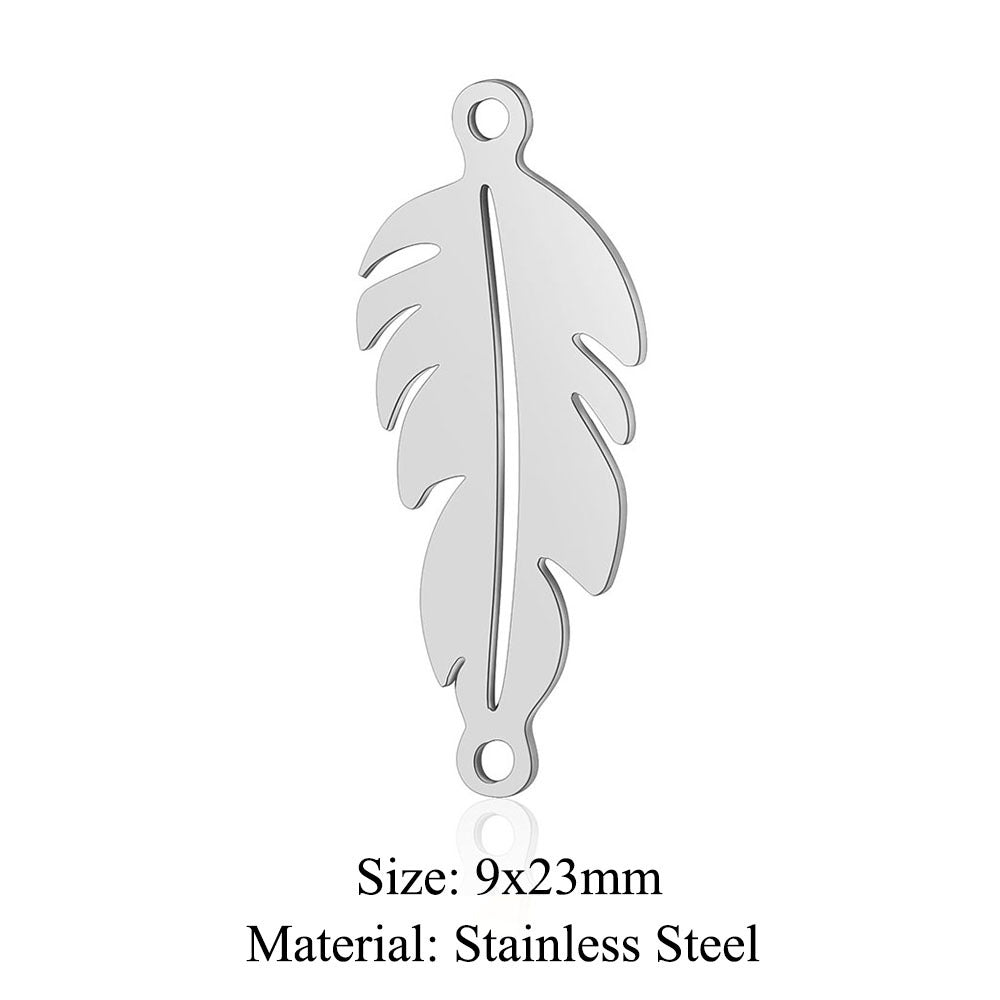 5 pcs/bag Feather wings Titanium steel pendant