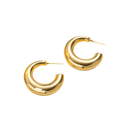 Brincos modernos de titânio em ouro 18K com estilo vintage 