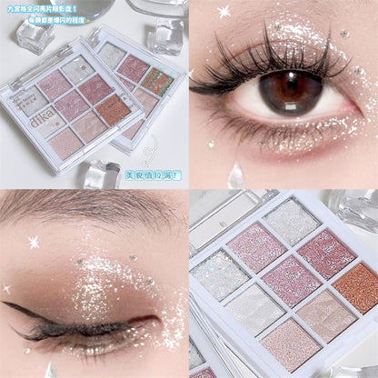 Paleta de sombras de ojos acrílicas transparentes de nueve colores 