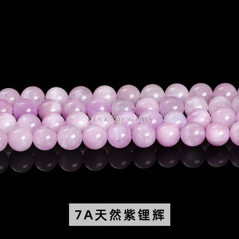 7A natural purple lithium round beads loose beads