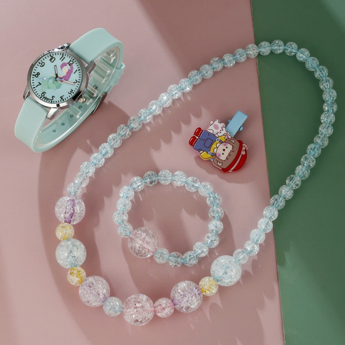 Cartoon Element Round Dial Watch Set