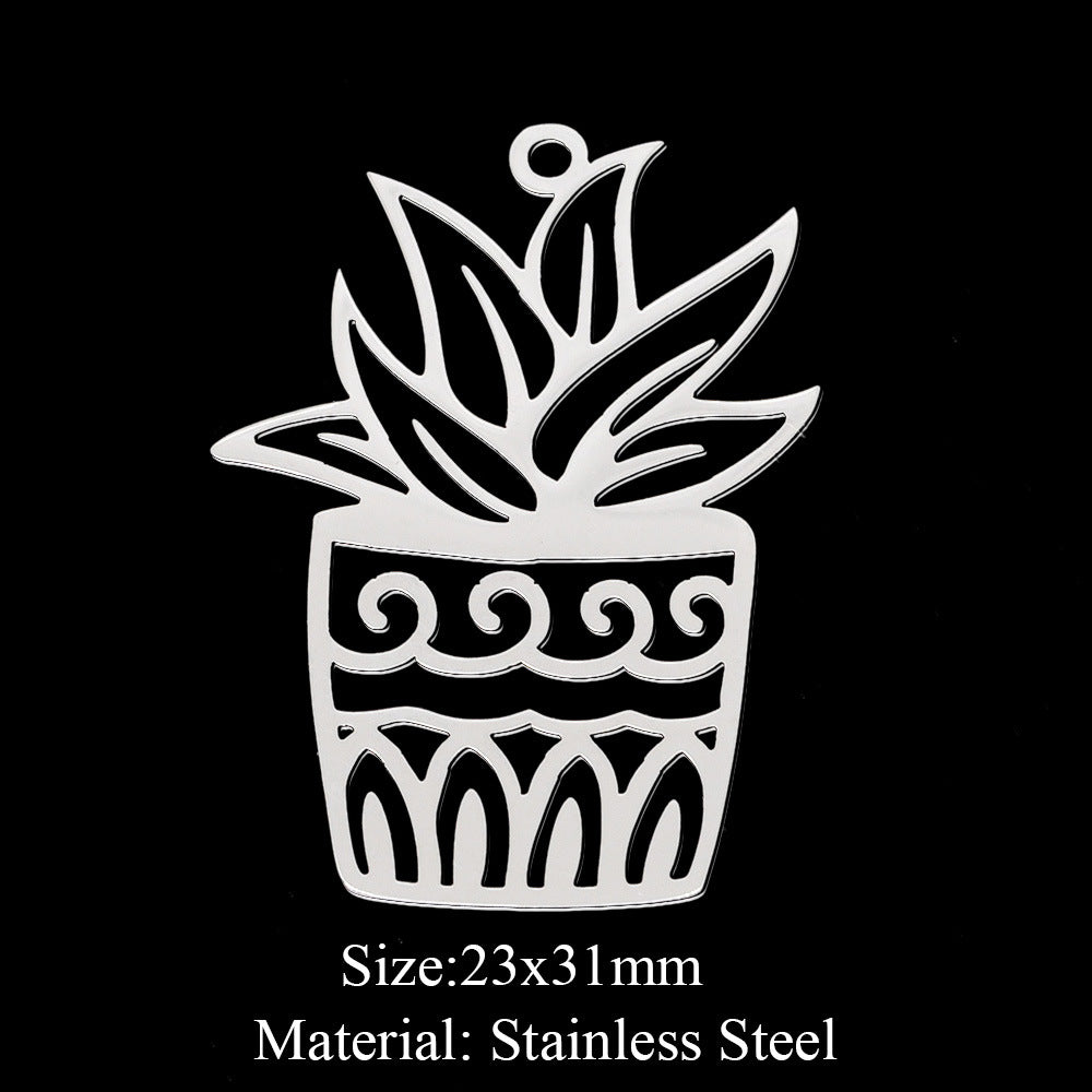 5 pcs/bag Fan-shaped flower geometric pendant