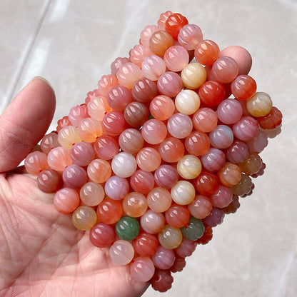 Pink Salt Source Agate Pumpkin Bead Bracelet