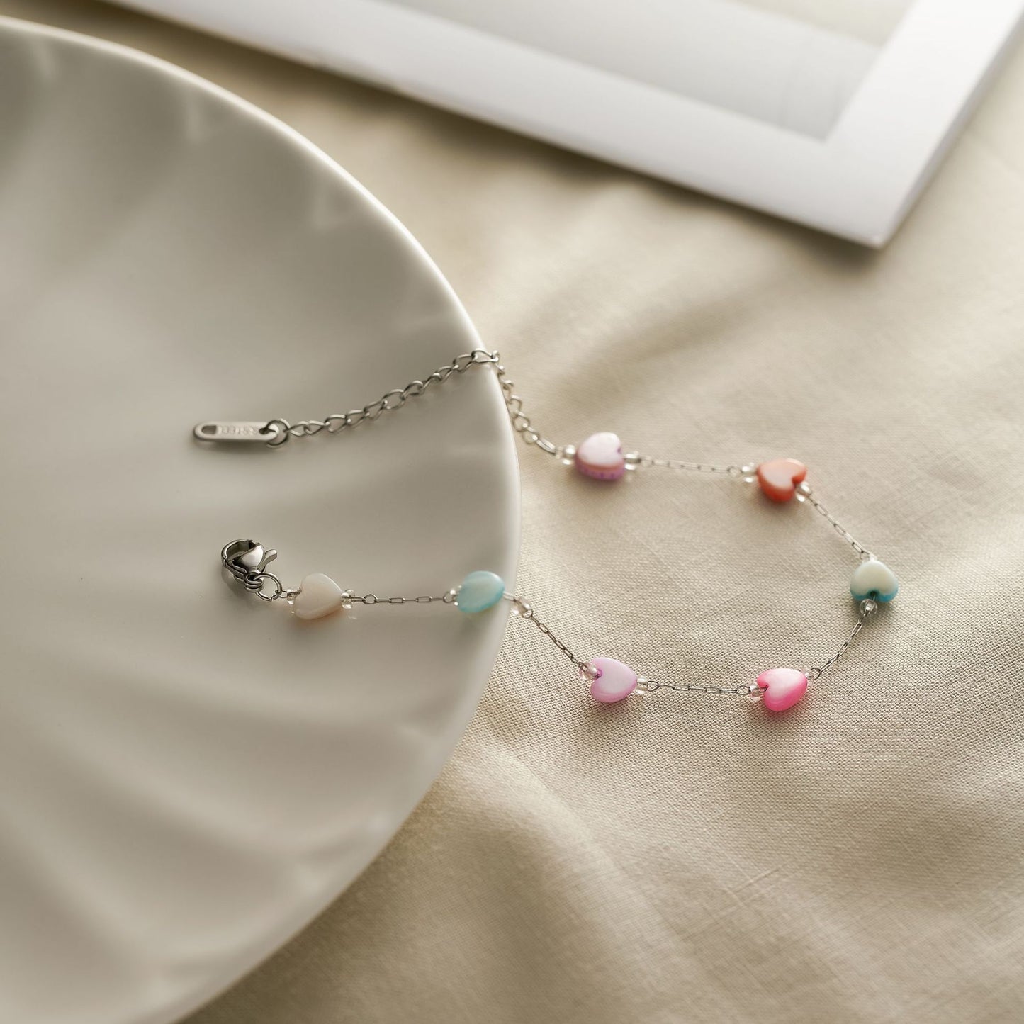 Women's Colored Natural Stone Bracelet — Love Charm, Sweet Dopamine Style, Non-Fading