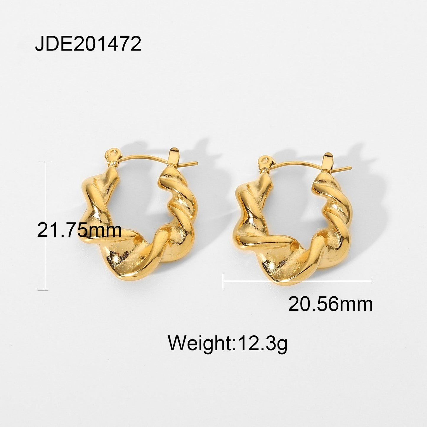 Stainless Steel Twisted Hoop Earrings