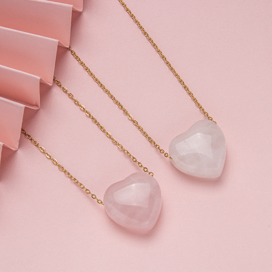 Pingente de colar de coração de cristal 