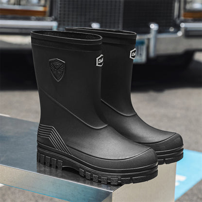 Rain shoes men's medium tube versatile thick sole
