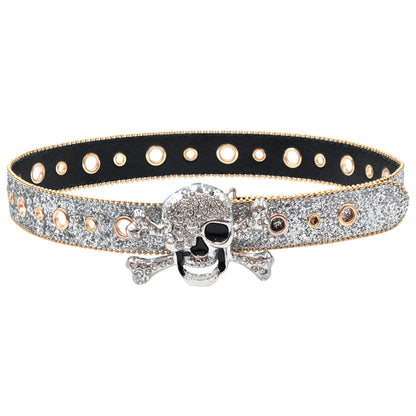 Rhinestone Rimmed Belt Skull