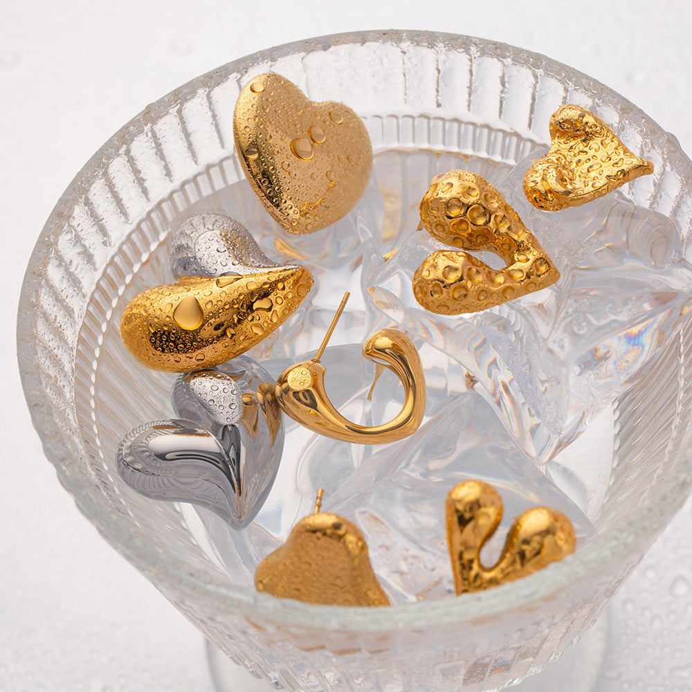Personalized liquid heart-shaped earrings