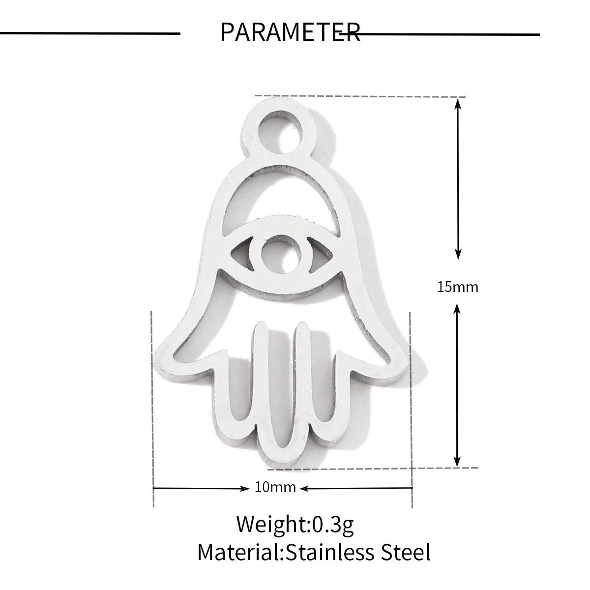 20 pcs/pack Flower Life Tree Hand Titanium Steel Pendant