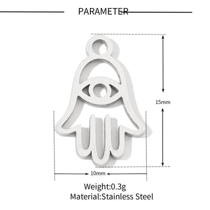 20 pcs/pack Flower Life Tree Hand Titanium Steel Pendant