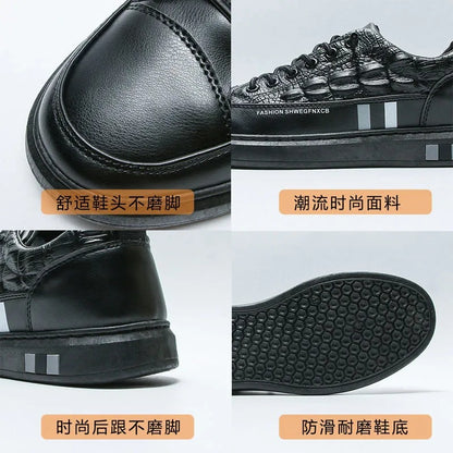 Crocodile Pattern White Sneakers