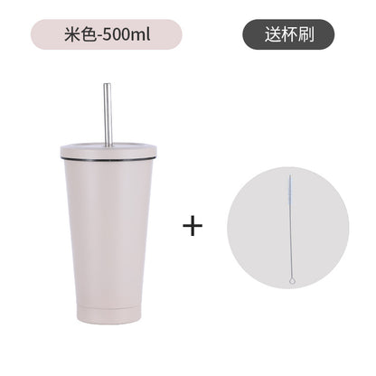 Stainless steel straw cup coffee cup 750.500ml